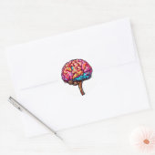 Menselijk brein ronde sticker (Envelop)