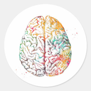 Menselijk Brein Ronde Sticker