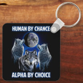 Menselijk door toeval Alpha door keuze Paroday Alp Sleutelhanger (Achterkant)