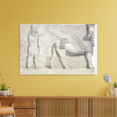 Menselijk-geleide Bull en scharnierend cijfer van Canvas Afdruk (Insitu (Woonkamer))