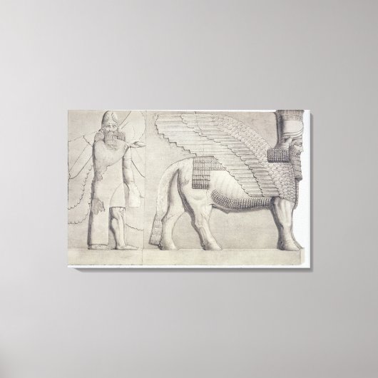Menselijk-geleide Bull en scharnierend cijfer van Canvas Afdruk (Voorkant)
