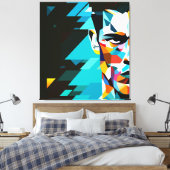 Menselijk gezicht canvas afdruk (Insitu (Slaapkamer))