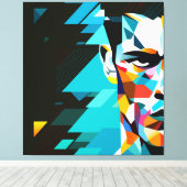 Menselijk gezicht canvas afdruk (Insitu (Houten vloer))