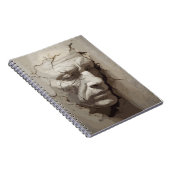 Menselijk gezicht dat uitsteekt uit het oude gips notitieboek (Rechterzijde)