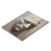 Menselijk gezicht dat uitsteekt uit het oude gips notitieboek (Linkerzijde)