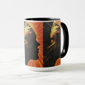 Menselijk gezicht en zonsopgang | metafysisch ontw mok (Voorkant rechts)