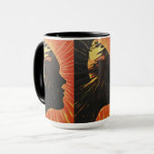 Menselijk gezicht en zonsopgang | metafysisch ontw mok (Voorkant links)