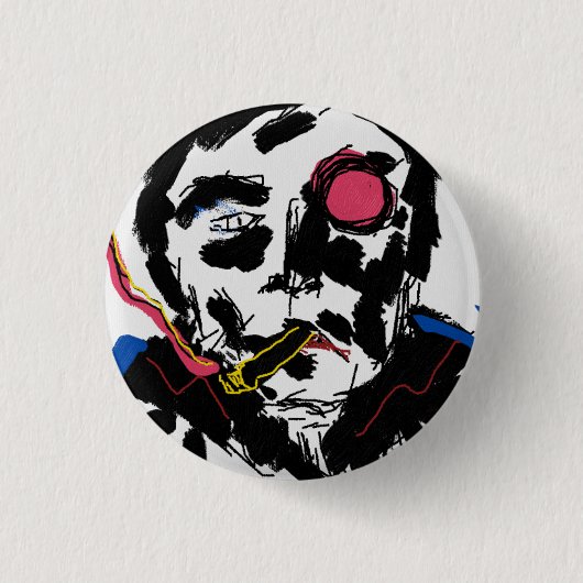Menselijk gezicht Funky knop Ronde Button 3,2 Cm (Voorkant)