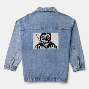 Menselijk gezicht Funky schets Denim Jacket