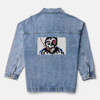 Menselijk gezicht Funky schets Denim Jacket