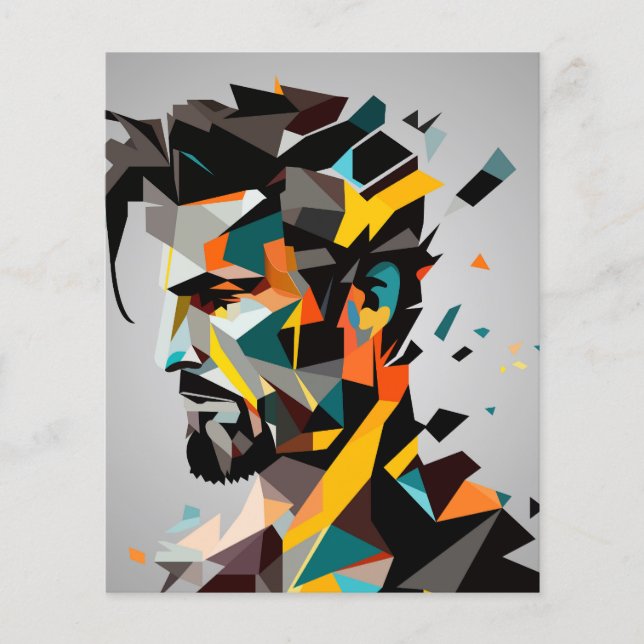 Menselijk gezicht in abstracte stijl (Voorkant)