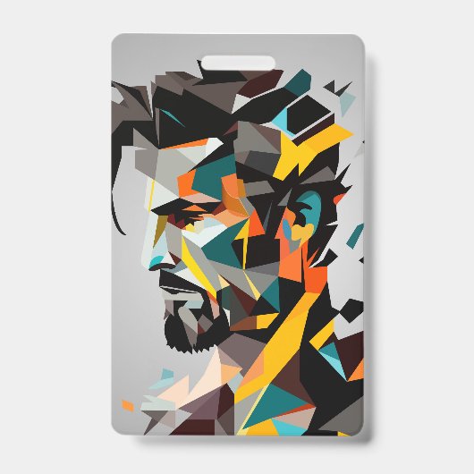 Menselijk gezicht in abstracte stijl badge (Voorzijde)