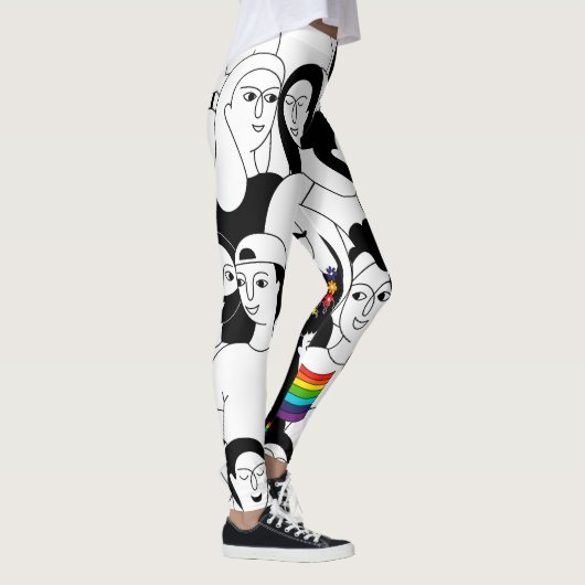 Menselijk gezicht Liefde Leggings (Rechts)