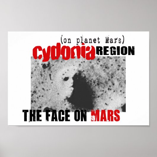 Menselijk gezicht op Planet Mars Poster (Voorkant)