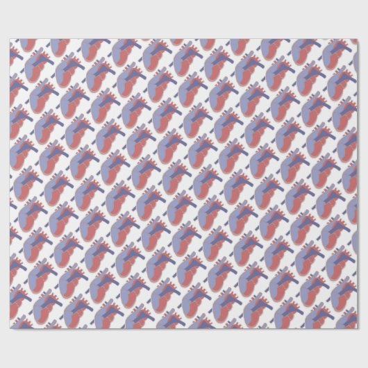 Menselijk hart cadeaupapier (Vlak)