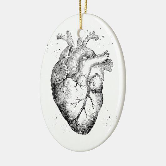 Menselijk hart keramisch ornament (Links)