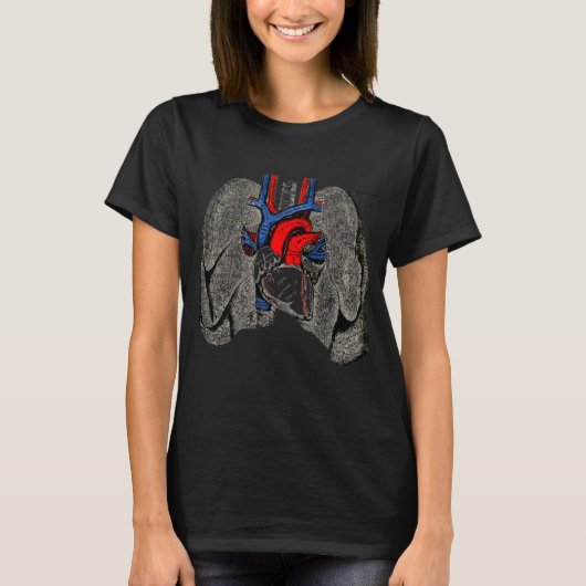 Menselijk hart longen  medische anatomie t-shirt (Voorkant)