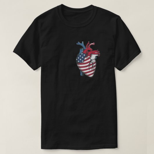 Menselijk hart met aders en slagaders Vlag van de  T-shirt (Design voorkant)
