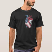 Menselijk hart met aders en slagaders Vlag van de  T-shirt (Voorkant)