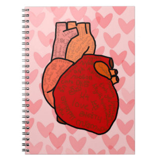 Menselijk Hart met Liefde in Verschillende Talen Notitieboek