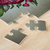 Menselijk hart met rode rozenbloemen surrealistisc legpuzzel (Zijkant)