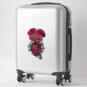 Menselijk hart met rode rozenbloemen surrealistisc sticker (Koffer)