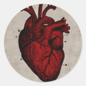 Menselijk hart ronde sticker (Voorkant)