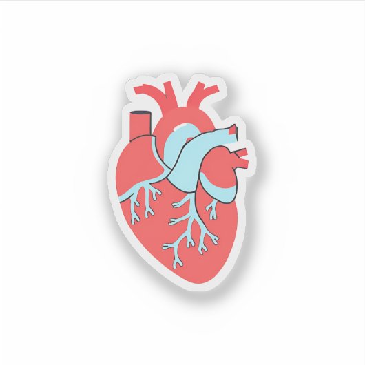 Menselijk hart sticker (Voorkant)