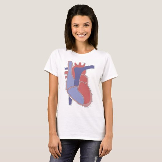 Menselijk hart t-shirt (Voorkant volledig)