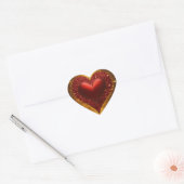 Menselijk hart van gouden glitter met rode glitter hart sticker (Envelop)