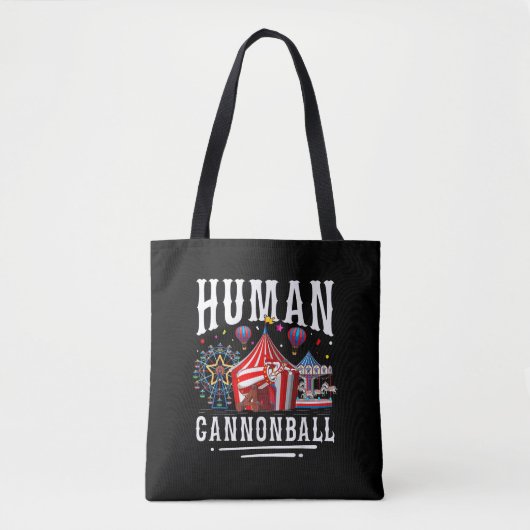 Menselijk Kanonskogel Circus Kermis Tote Bag (Voorkant)