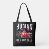 Menselijk Kanonskogel Circus Kermis Tote Bag (Achterkant)