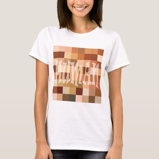 Menselijk kleurblok T-shirt (Voorkant)