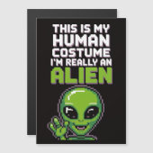 Menselijk kostuum Alien Halloween Magnet (Voorkant / Achterkant)