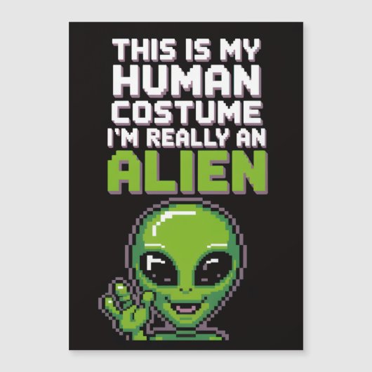 Menselijk kostuum Alien Halloween Magnet (Voorkant)