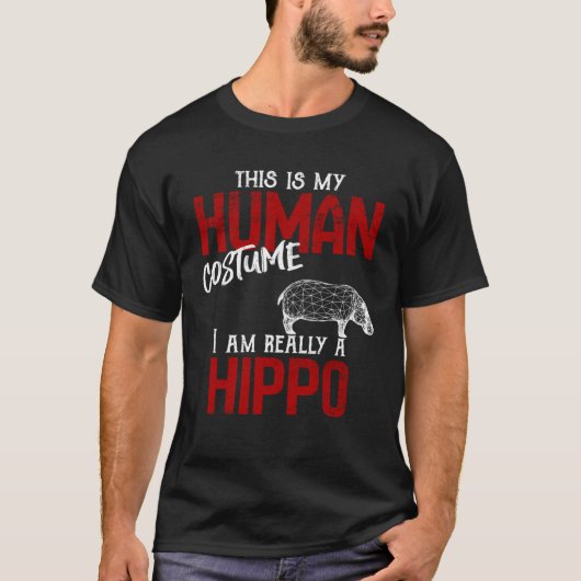 Menselijk kostuum Hippo T-shirt (Voorkant)