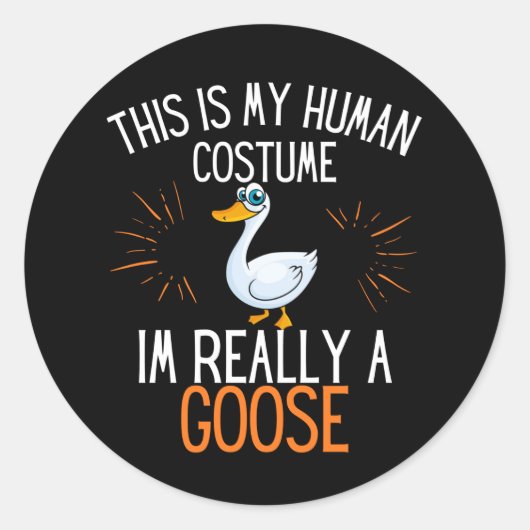Menselijk kostuum Ik ben echt een gans partijkostu Ronde Sticker (Voorkant)