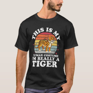 Menselijk kostuum Ik ben echt een tijger grappige T-shirt