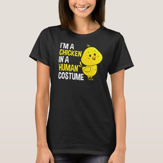 Menselijk Kostuum Kip T-shirt (Voorkant)