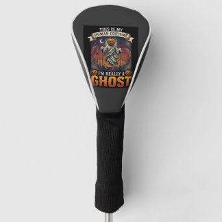 Menselijk Kostuum Spook Pompoen Hoofd Kerkhof Spin Golfheadcover