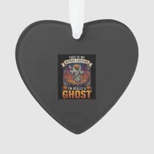 Menselijk Kostuum Spook Pompoen Hoofd Kerkhof Spin Ornament