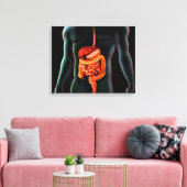 Menselijk lichaam en spijsverteringsstelsel canvas afdruk (Insitu (Woonkamer))