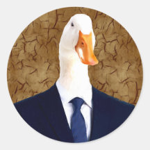 Menselijk lichaam in pakken met Goose Head Sticker