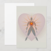 Menselijk Lichaam met Groot Hart Stralen van Licht Aankondiging (Voorkant / Achterkant)