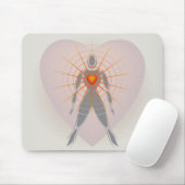 Menselijk Lichaam met Groot Hart Stralen van Licht Muismat (Met muis)