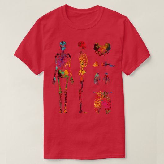 Menselijk lichaam skeletsysteem 1 t-shirt (Design voorkant)