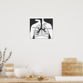 Menselijk Lungs Medisch Diagram Poster (Keuken)
