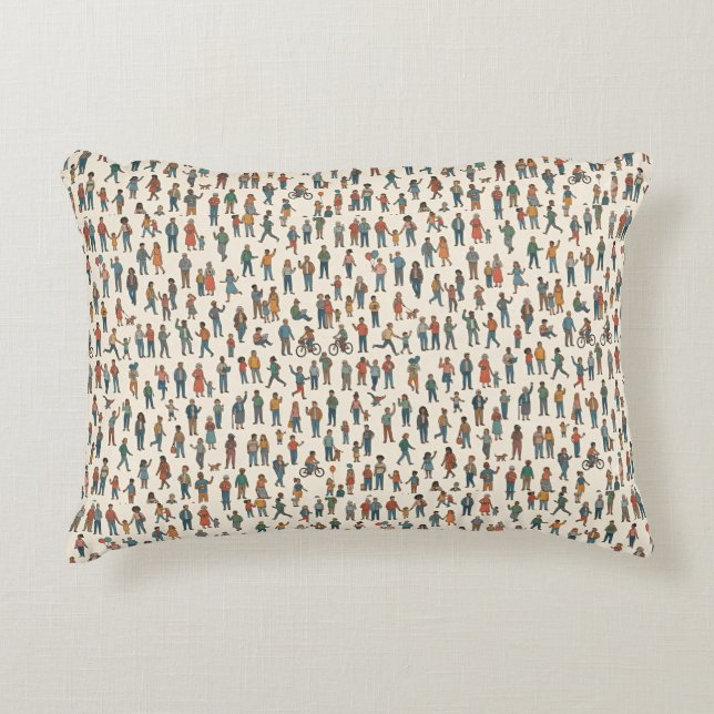 Menselijk Patroon Accent Kussen (Voorkant)