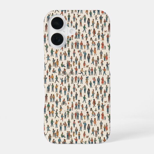 Menselijk Patroon iPhone 16 Hoesje (Achterkant)
