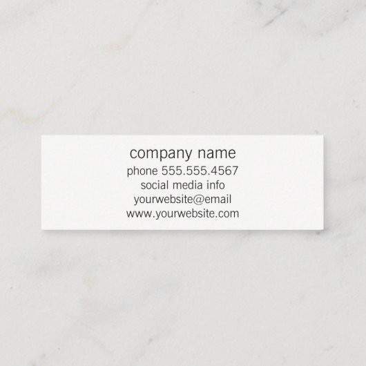 menselijk pictogram mini visitekaartje (Achterkant)